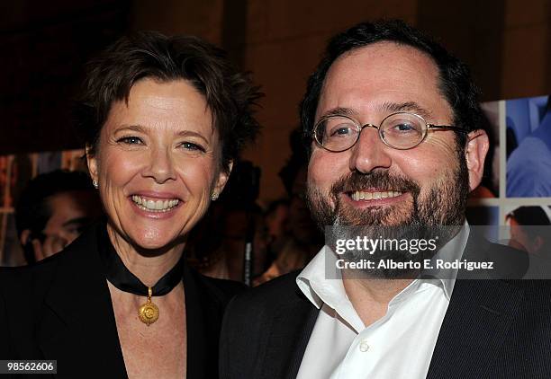 Actress Annette Bening and Sony Pictures Classics Co-president Michael Barker arrive at the premiere of Sony Pictures Classics' "Mother And Child"...