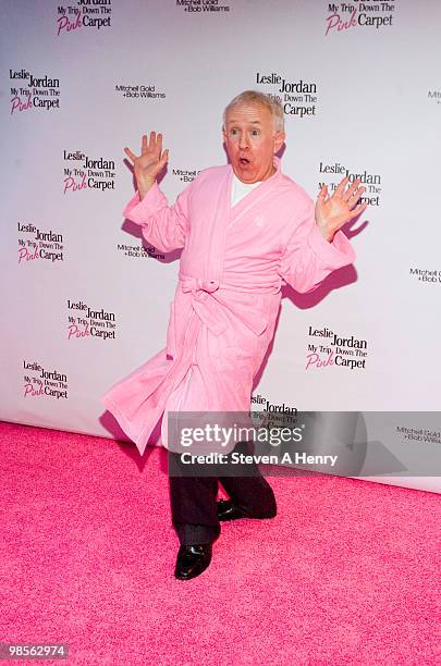 Actor Leslie Jordan attends the opening night of "My Trip Down The Pink Carpet" at The Midtown Theater on April 19, 2010 in New York City.