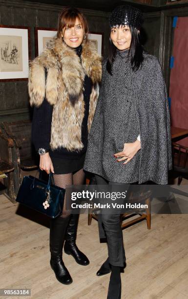 Models Carol Alt and Irina Pantaeva attend the after party for the Cinema Society screening of "Multiple Sarcasms" at The Lion on April 19, 2010 in...