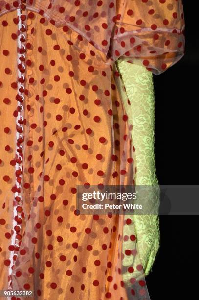 Model, fashion detail, walks the runway during the Kenzo Menswear Spring/Summer 2019 show as part of Paris Fashion Week on June 24, 2018 in Paris,...