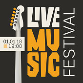 poster for live music festival with guitar