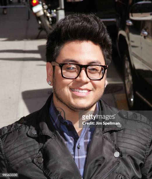 American Idol Contestant Andrew Garcia visits "Late Show With David Letterman" at the Ed Sullivan Theater on April 19, 2010 in New York City.