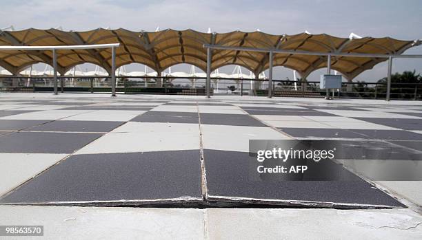 Auto-Prix-MAS-Sepang-Razlan, by M.Jegathesan Photo taken on April 14, 2010 shows a general view of flat leaking roof above the paddock building at...