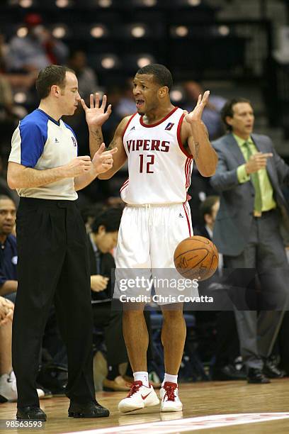 Will Conroy of the Rio Grande Valley Vipers reacts to being called for a foul against the Austin Toros during Game Two of the 2010 NBA D-League...