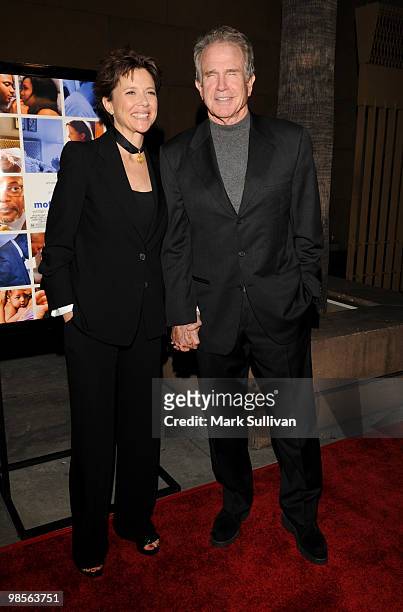 Actors Annette Bening and Warren Beatty arrives at the "Mother And Child" Los Angeles premiere held at the Egyptian Theatre on April 19, 2010 in...