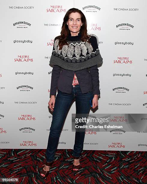 Actress/socialite Jennifer Creel attends The Cinema Society hosts a screening of "Multiple Sarcasms" at AMC Loews 19th Street theater on April 19,...