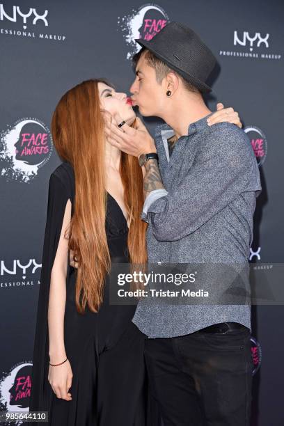 Klaudia Giez and her boyfriend Felipe Soares attend the NYX Face Awards 2018 on June 27, 2018 in Berlin, Germany.