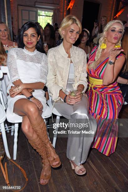 Collien Ulmen-Fernandes, Luisa Hartema and Daniela Katzenberger attend the NYX Face Awards 2018 on June 27, 2018 in Berlin, Germany.