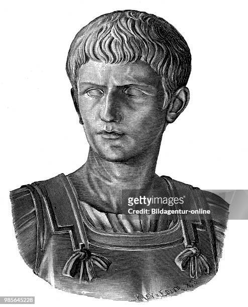 Gaius Caesar Augustus Germanicus, 31 August 12 - 24 January 41, known as Caligula, was from 37 to 41 Roman Emperor, bronze bust in the Capitoline...
