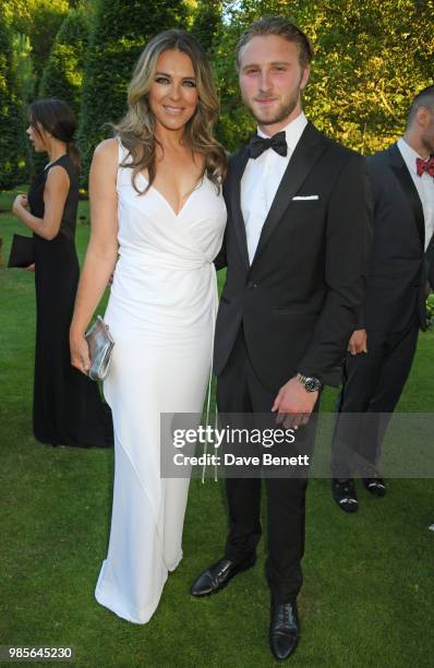 Elizabeth Hurley and Manouk Manoukian attend the Argento Ball for the Elton John AIDS Foundation in association with BVLGARI & Bob and Tamar...