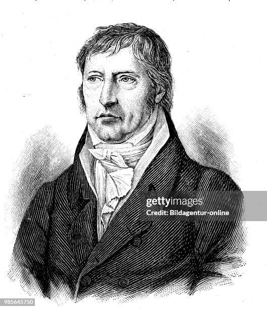 Portrait of Georg Wilhelm Friedrich Hegel, 27 August 1770 - 14 November 1831, was a German philosopher, digital improved reproduction of an original...