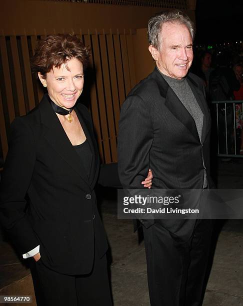 Actress Annette Bening and husband actor Warren Beatty attend the premiere of Sony Pictures Classics' "Mother and Child" at the Egyptian Theater on...
