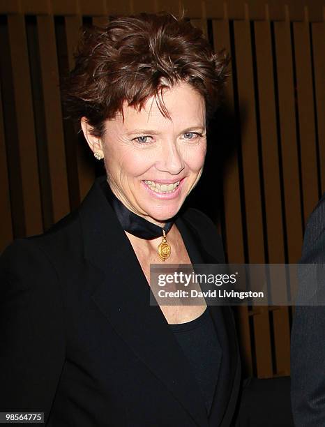 Actress Annette Bening attends the premiere of Sony Pictures Classics' "Mother and Child" at the Egyptian Theater on April 19, 2010 in Los Angeles,...