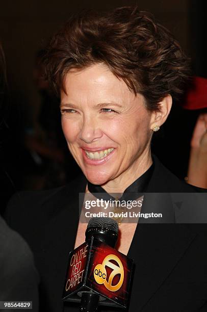 Actress Annette Bening attends the premiere of Sony Pictures Classics' "Mother and Child" at the Egyptian Theater on April 19, 2010 in Los Angeles,...