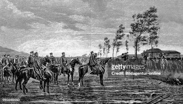 The surrender of Metz to Prince Frederick Charles of Prussia on October 29 in the picture from left, Colonel von Wichmann, General von Fransecky,...