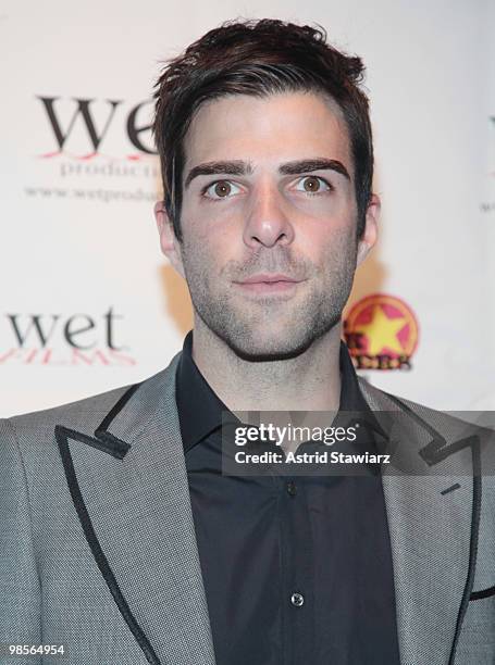 Zachary Quinto attends Stars Give Love - A Very Special Benefit For WET's 11th Season at The Angel Orensanz Foundation on April 19, 2010 in New York...