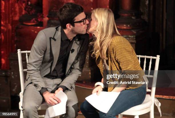 Zachary Quinto and Mamie Gummer perform during Stars Give Love - A Very Special Benefit For WET's 11th Season at The Angel Orensanz Foundation on...