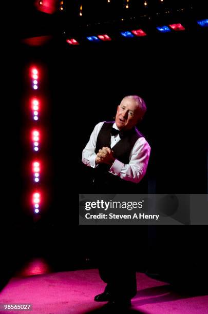 Actor Leslie Jordan during the curtain call at the opening night of "My Trip Down The Pink Carpet" at The Midtown Theater on April 19, 2010 in New...