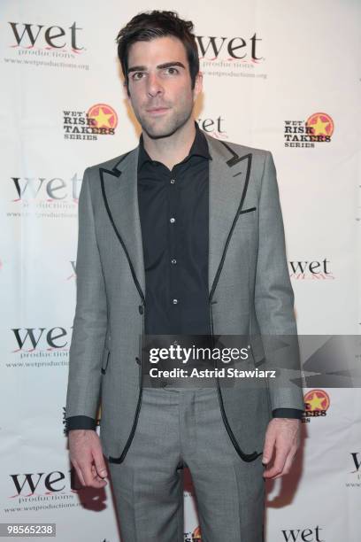 Zachary Quinto attends Stars Give Love - A Very Special Benefit For WET's 11th Season at The Angel Orensanz Foundation on April 19, 2010 in New York...