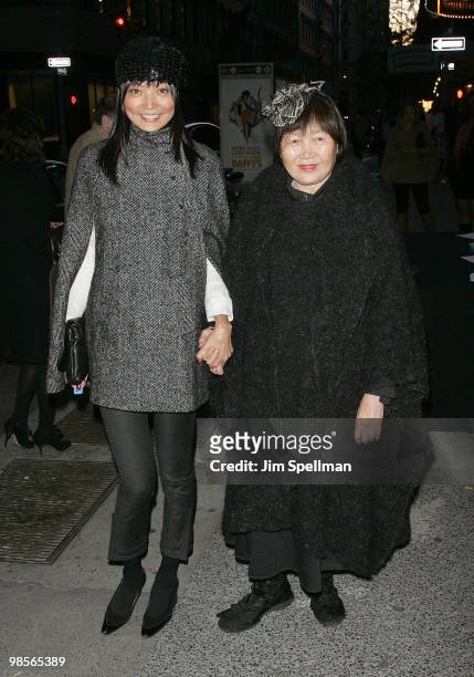 Actress Irina Pantaeva and her mother attend the Cinema Society screening of "Multiple Sarcasms" at AMC Loews 19th Street East 6 theater on April 19,...