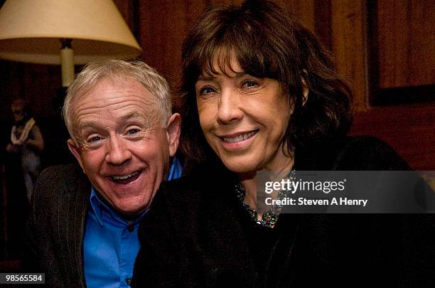 Actors Leslie Jordan and Lilly Tomlin attend the after party for the opening night of "My Trip Down The Pink Carpet" at Trump Tower on April 19, 2010...