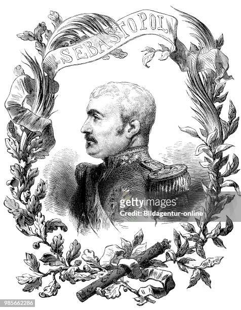 Aimable-Jean-Jacques Pòlissier, 1st Duc de Malakoff, 1794 - 1864, was a Marshal of France, Crimean War, Digital improved reproduction of an original...