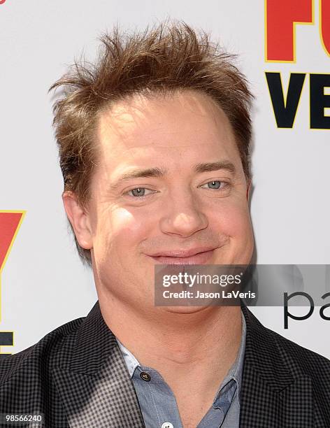 Actor Brendan Fraser attends the premiere of "Furry Vengeance" at Mann Bruin Theatre on April 18, 2010 in Westwood, California.