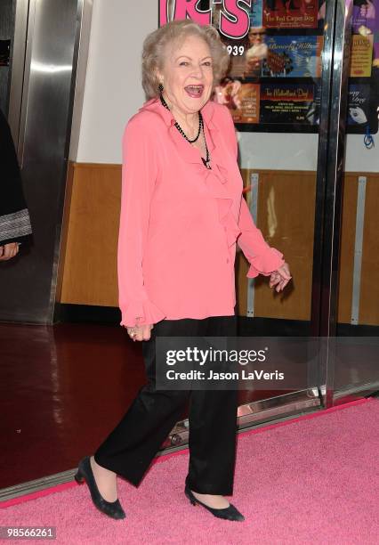 Actress Betty White unveils the "Naked" hot dog at Pink's Hot Dogs at Universal CityWalk on April 19, 2010 in Universal City, California.