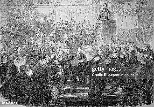 The declaration of war in the Senate in Paris on the 15th of July 1870