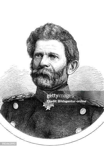 Edwin Karl Rochus Freiherr von Manteuffel, 24 February 1809 - 17 June 1885, was a Prussian Field Marshal, German-French campaign of 1870, digital...