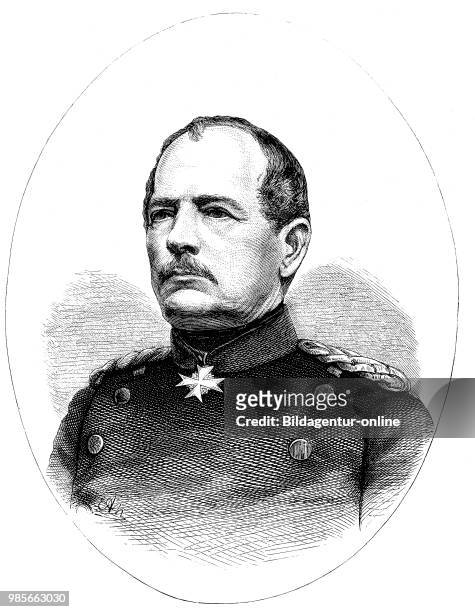 Karl Wilhelm Friedrich August Leopold Graf von Werder, 12 September 1808 - 12 September 1887, was a Prussian general, digital improved reproduction...