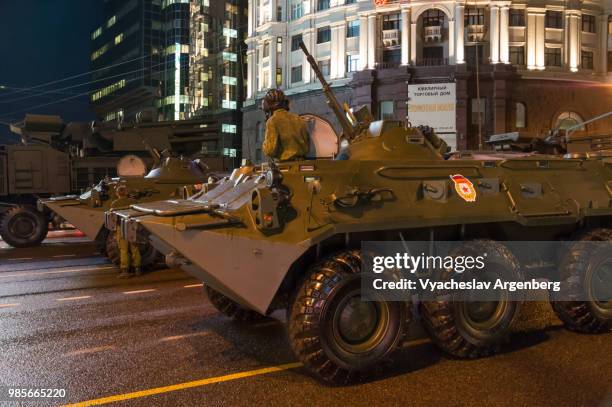 russian military parade, streets of night moscow, russia - national day military parade 2012 stock pictures, royalty-free photos & images