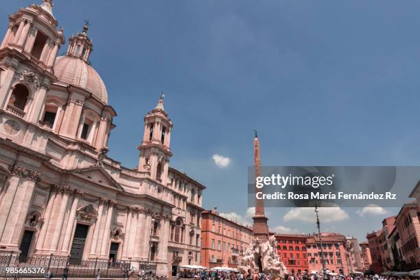 crowds walking at piazza navona, rome, italy, europe - rz stock pictures, royalty-free photos & images