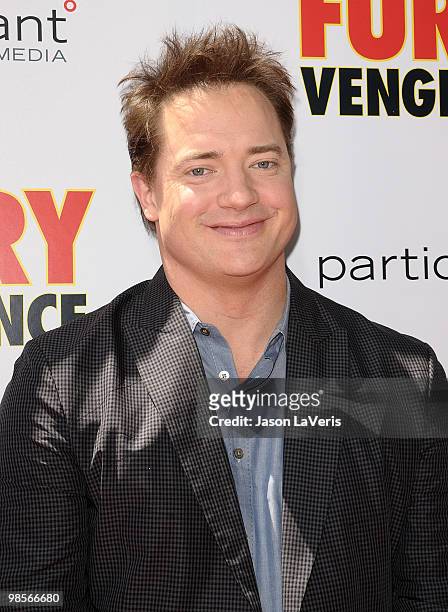 Actor Brendan Fraser attends the premiere of "Furry Vengeance" at Mann Bruin Theatre on April 18, 2010 in Westwood, California.