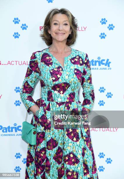 Cherie Lunghi attends the UK premiere of 'Patrick' on June 27, 2018 in London, England.