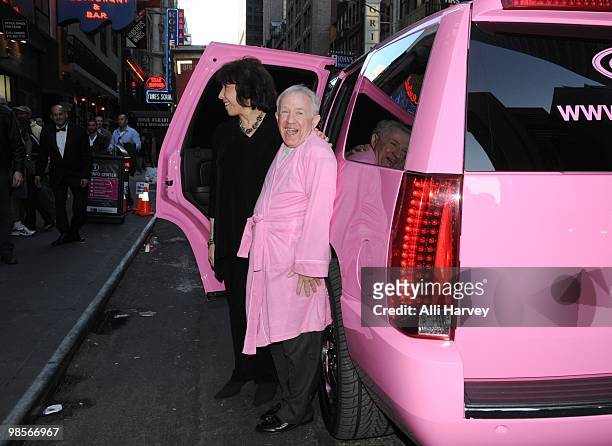 Lily Tomlin and Leslie Jordan attend the Off-Broadway opening night of "My Trip Down The Pink Carpet" at The Midtown Theater on April 19, 2010 in New...