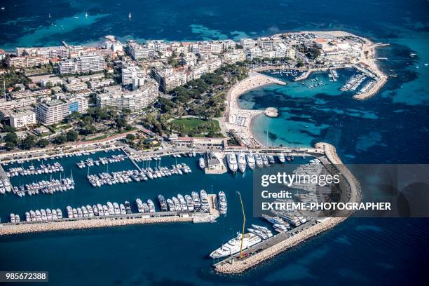 aerial view of cannes - cannes aerial stock pictures, royalty-free photos & images