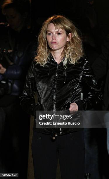 Barbora Bobulova on location for 'Immaturi', an Italian fictional TV programme being filmed on the streets of Rome April 19, 2010 in Rome, Italy.