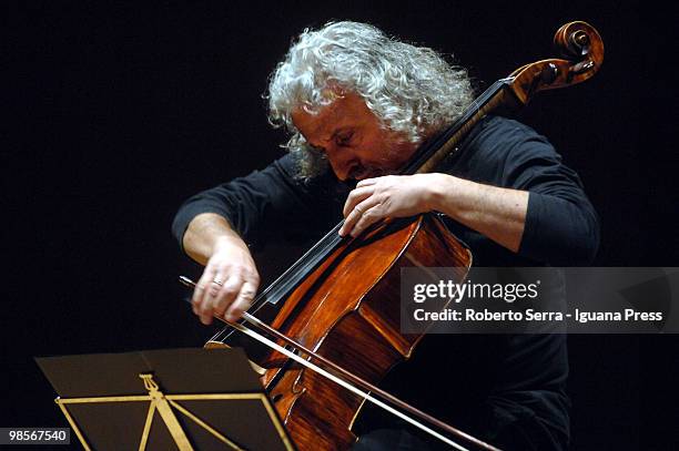 Latvian cellist Mischa Maisky perform for Musica Insieme at Auditorium Manzoni on April 19, 2010 in Bologna, Italy.