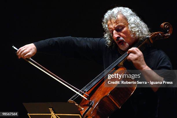 Latvian cellist Mischa Maisky perform for Musica Insieme at Auditorium Manzoni on April 19, 2010 in Bologna, Italy.