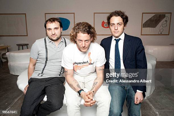 Lapo Elkann and the team of Indipendent Ideas poses for a portrait session in Turin. On March 19, 2009 Turin, Italy