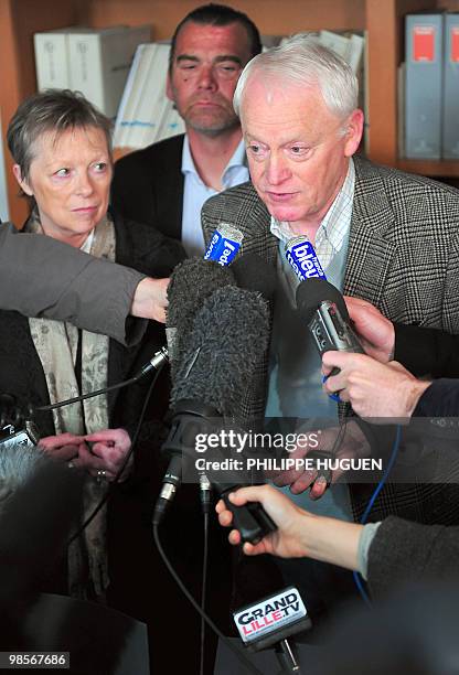 Bernard and Charlotte Cassez, parents of Florence Cassez who has been in prison in Mexico for 5 years for kidnapping, give a press conference with...