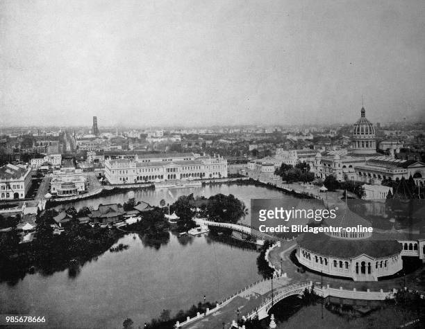 United States of America, Illinois State, Chicago city, view from the tower of the government building to the buildings at the territory of the World...