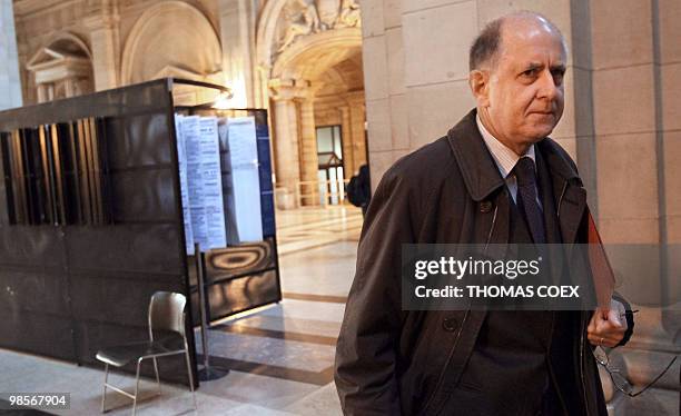 Council of State Vice-president Jean-Marc Sauve arrives at Paris' special court on April 20, 2010 to attend former interior minister Charles Pasqua's...