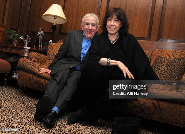 Leslie Jordan and Lily Tomlin attend the after party for the off-Broadway opening night of "My Trip Down The Pink Carpet" at Trump Tower on April 19,...