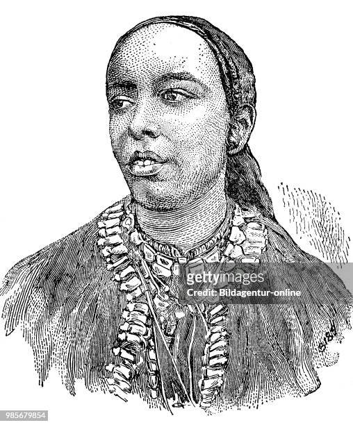 Taytu Betul, the third wife of Menelik, Emperor Menelik II GCB, 1844 - 1913, was Negus of Shewa, then Emperor of Ethiopia, digital improved...