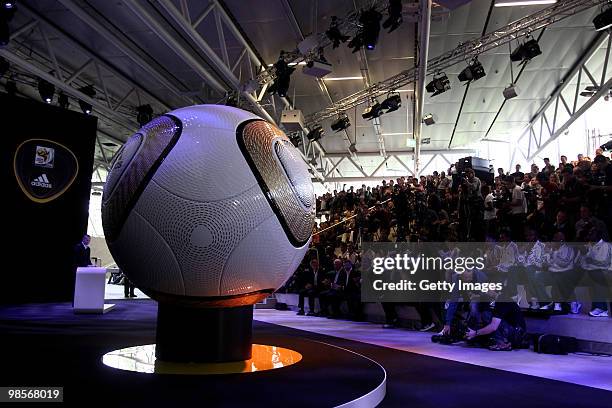 Picture shows the FIFA World Cup 2010 final match-ball presented on April 20, 2010 in Herzogenaurach, Germany.