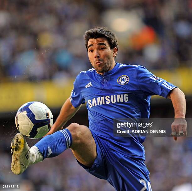 Chelsea's Portuguese midfielder Deco brings the ball under control during the English Premier League football match between Tottenham Hotspur and...