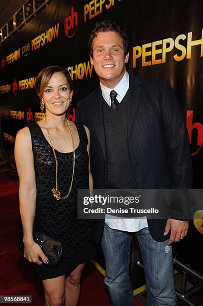 Rebecca Budig and Bob Guiney arrives at the opening of PEEPSHOW at Planet Hollywood Resort & Casino on April 18, 2009 in Las Vegas, Nevada.