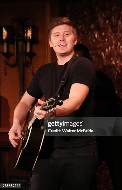 Max Sangerman during the Press Preview Presentation for the new production of 'Smokey Joe's Cafe' at Feinstein's/54 Below on June 27, 2018 in New...